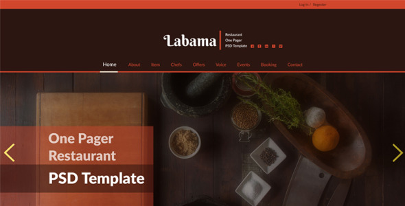 PSD шаблон на тему кафе