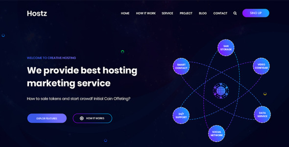 PSD шаблон на тему хостинг