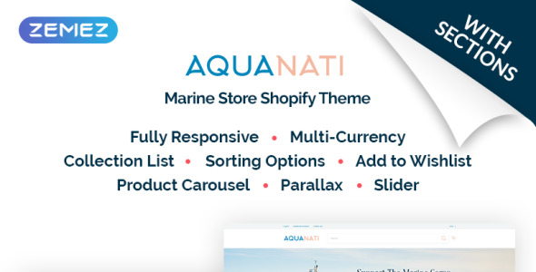 морской магазин shopify тема