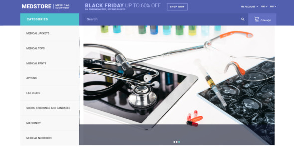 отзывчивый шаблон интернет-магазина медицинского оборудования opencart
