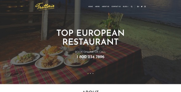 ресторан wordpress elementor theme