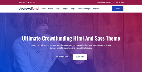 html и sass краудфандинговый шаблон сайта