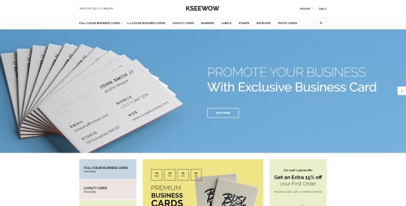 визитки шаблон opencart