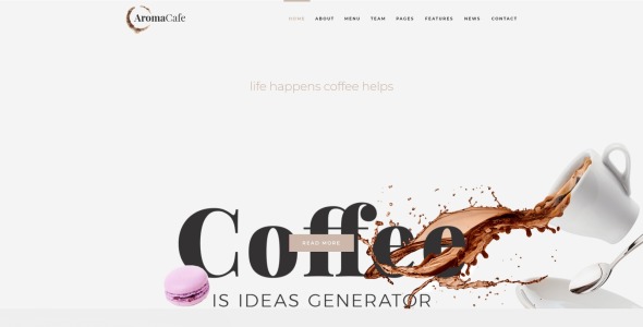 кофейня wordpress elementor тема