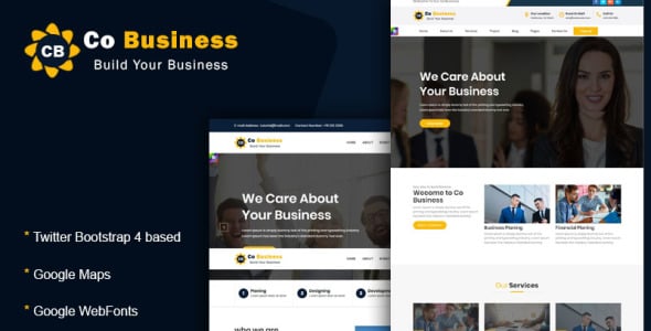 корпоративный, бизнес, html5 и bootstrap 4 шаблон сайта
