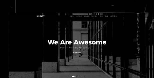 шаблон целевой страницы портфолио на одну страницу