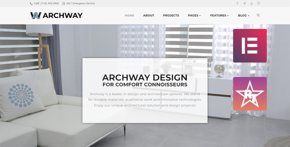 архитектурное агентство wordpress elementor theme
