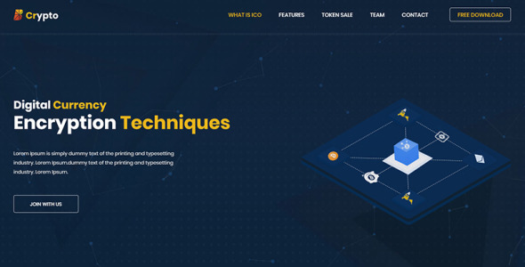 ico, биткоин и криптовалюта шаблон сайта