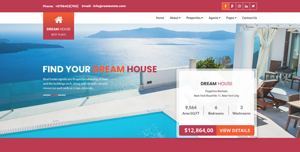 Адаптивный PSD шаблон на тему агентство недвижимости