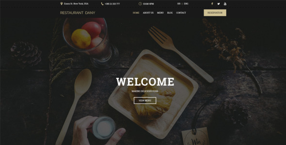 PSD шаблон на тему кафе и ресторан