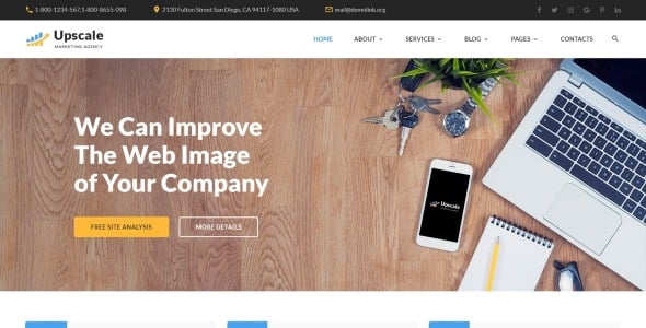 современный шаблон многостраничного сайта маркетингового агентства