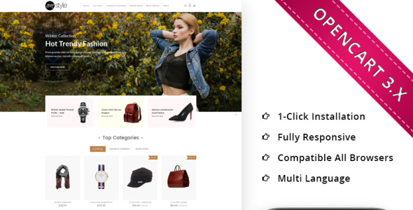 шаблон модного магазина opencart