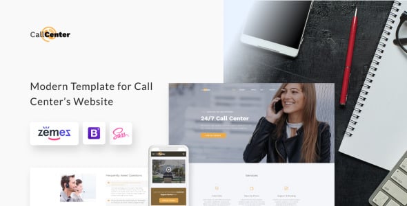 колл-центр многостраничный html5 шаблон сайта