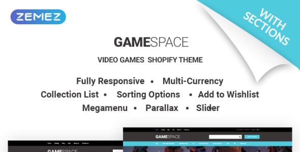 классная тема магазина видеоигр shopify