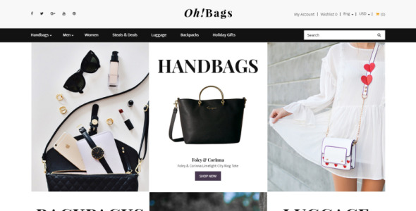необычные сумки интернет-магазин opencart шаблон
