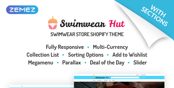 магазин купальников shopify тема