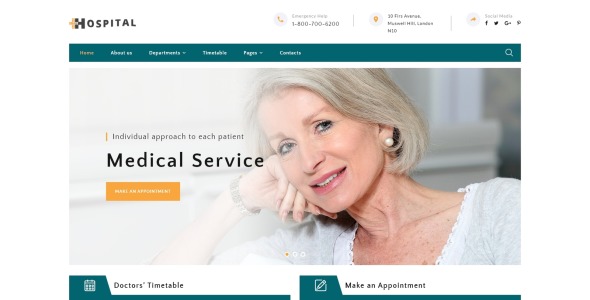 медицинский сервис многостраничный html5 шаблон сайта