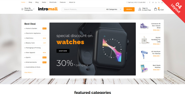 мега магазин woocommerce тема