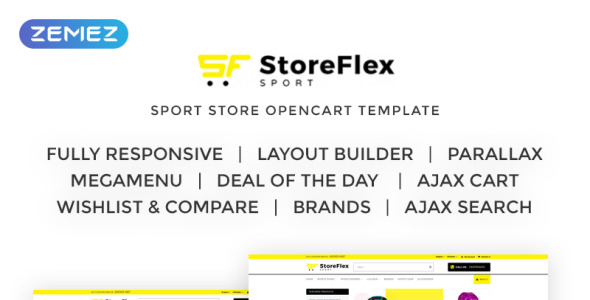 шаблон спортивного магазина opencart