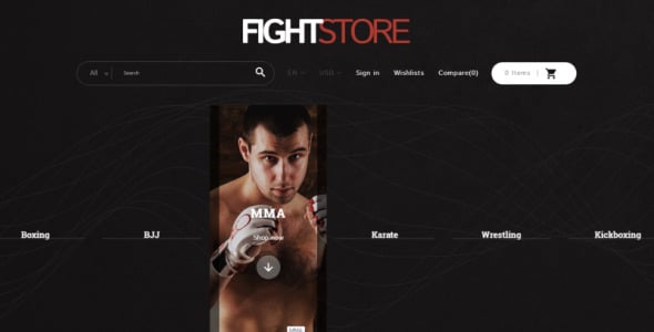 спортивное снаряжение и одежда для боевых искусств тема prestashop