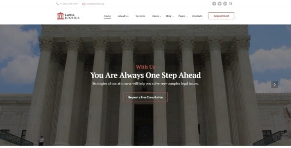 юрист многостраничный html5 шаблон сайта