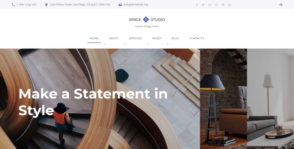 дизайн интерьера многостраничный html5 шаблон сайта