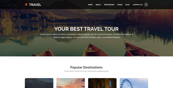 Адаптивный PSD шаблон на тему путеводитель