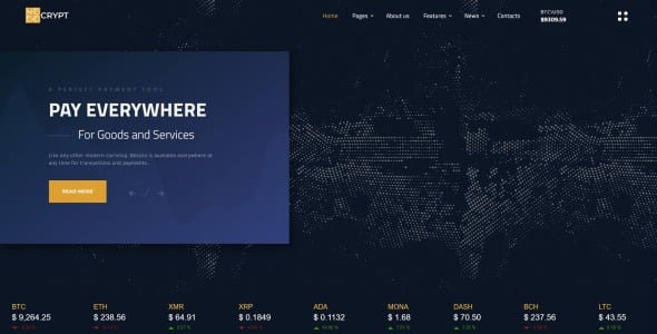криптовалюта многостраничный html5 шаблон сайта