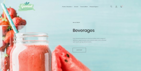 garrient organic food magento тема