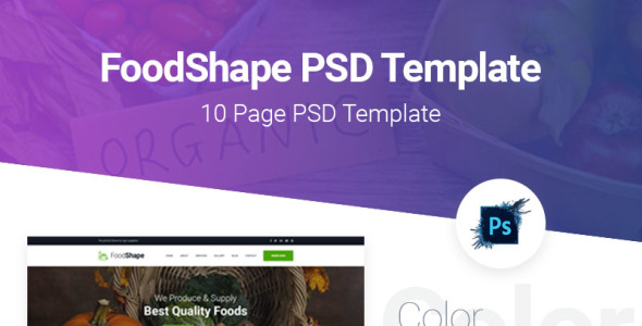 PSD шаблон на тему напитки и еда