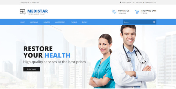 универсальный шаблон opencart medistar