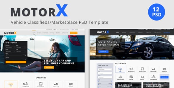 PSD шаблон на тему аудио для авто