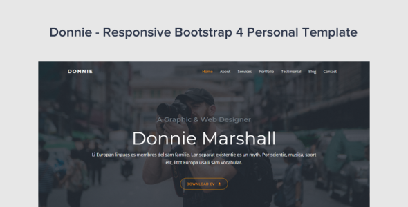 bootstrap 4 шаблон персональной целевой страницы