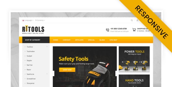 интернет-магазин инструментов opencart шаблон