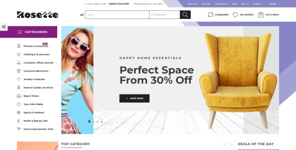 категория магазин prestashop тема