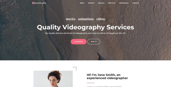 видеосъемка услуги html5 шаблон целевой страницы