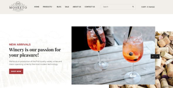 шаблон винного магазина opencart