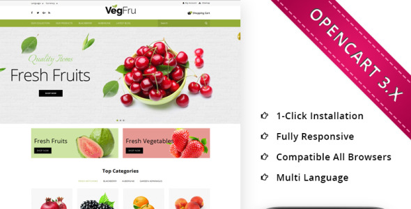 шаблон opencart vegfru organic store