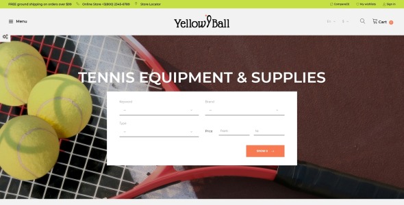 тема теннисного магазина prestashop