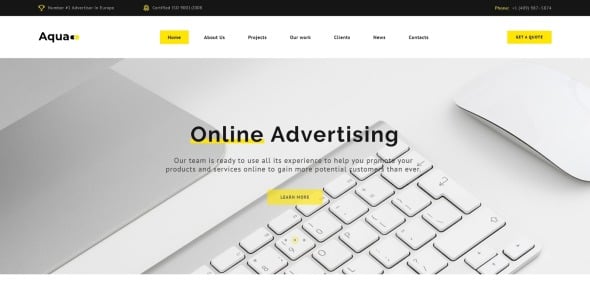 рекламный шаблон целевой страницы html5