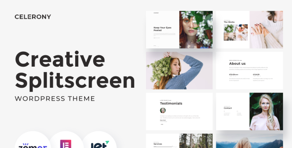 творческий splitscreen wordpress elementor theme