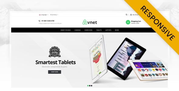 шаблон opencart магазина электроники avnet