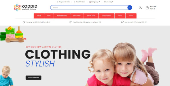 шаблон koddid kids opencart