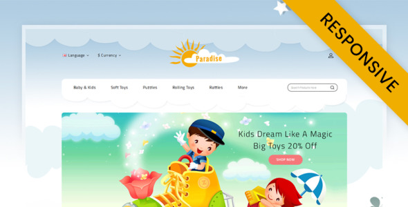 paradise toys store opencart шаблон