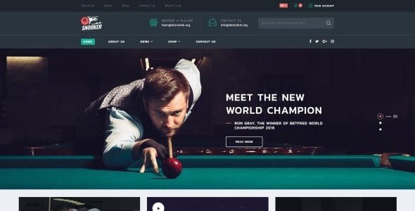 бильярдный многостраничный html5 шаблон сайта