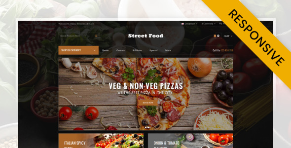 шаблон opencart магазина уличной еды