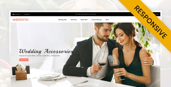 шаблон opencart магазина свадебной коллекции