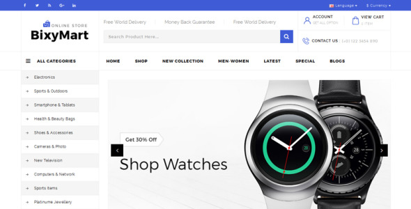 шаблон bixymart opencart