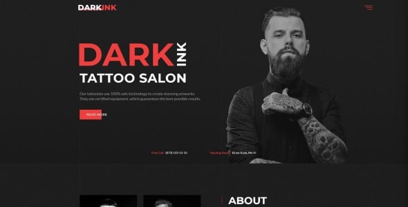 тату салон многостраничный html5 шаблон сайта