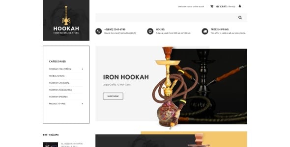 тема кальянного бара magento